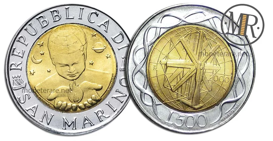500 Lire San Marino Bimetallic 2000 Work