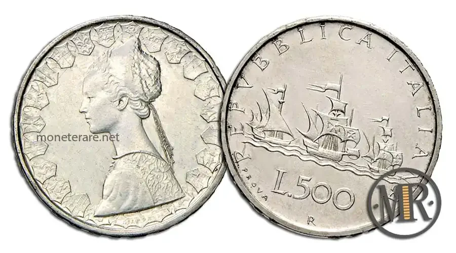 500 Lire Silver 1957 - PROOF with value