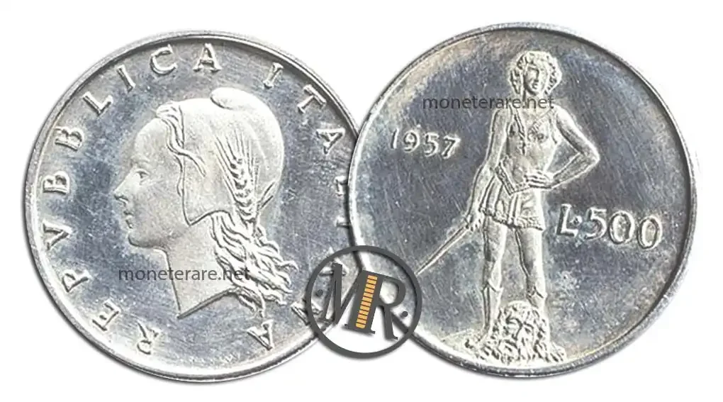 500 Lire Silver PROJECT David 1957 with value