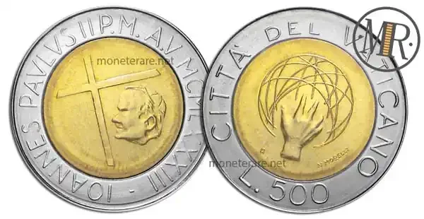 500 Lire Bimetalliche Vaticano 1983 Universe
