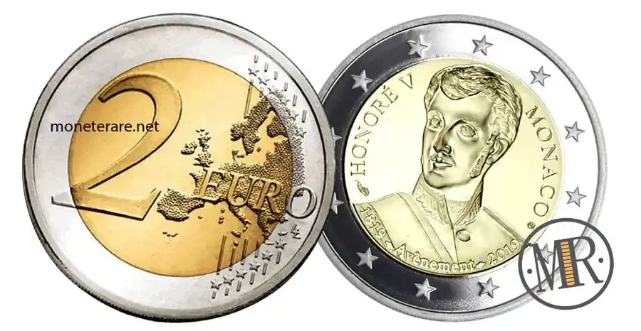 2 Euro Commemorativi Monaco 2019 Prince Honoré V