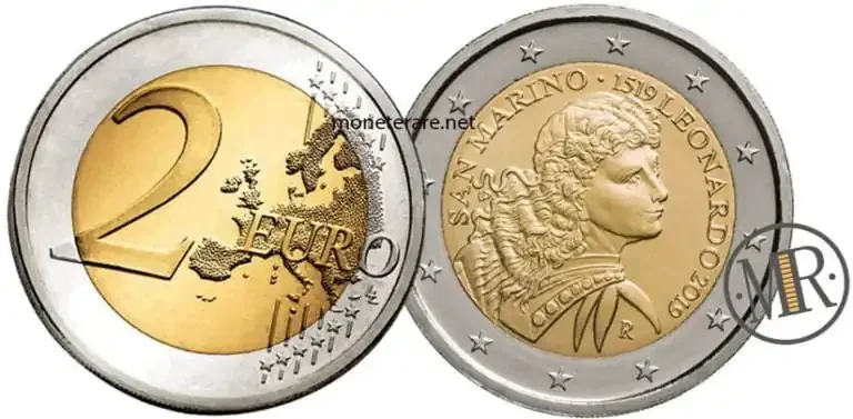 2 Euro Commemorative San Marino 2019 Leonardo da Vinci