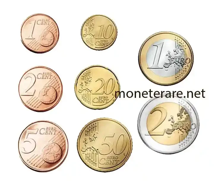 all denominations of euro coins including euro cents