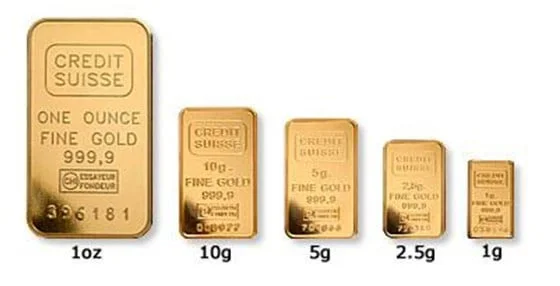 buying gold in bars of different weights