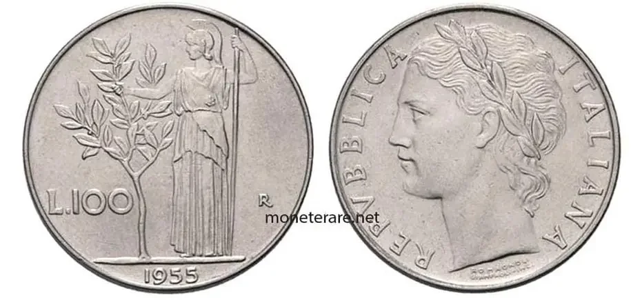 evaluation of 100 Lire 1955 coins