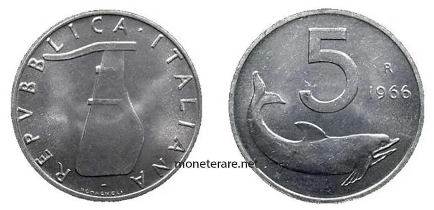 5 Lire Delfino in the catalog of rare Italian coins

