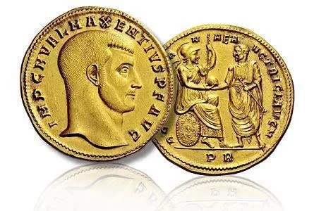 Gold medallion Roman coins