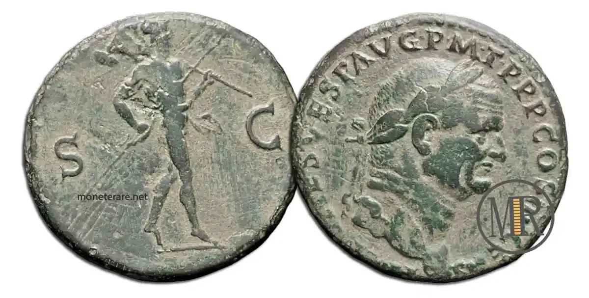 Sestertius of Vespasian with Mars