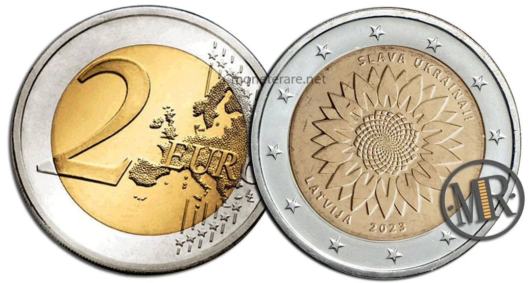 2 Euro Commemorative Latvia 2023 Sunflower for Ukraine