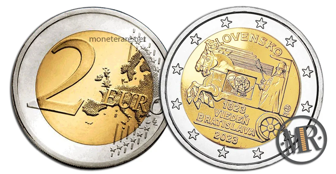 2 Euro Commemorative Slovakia 2023 Horse-Drawn Courier Vienna Bratislava