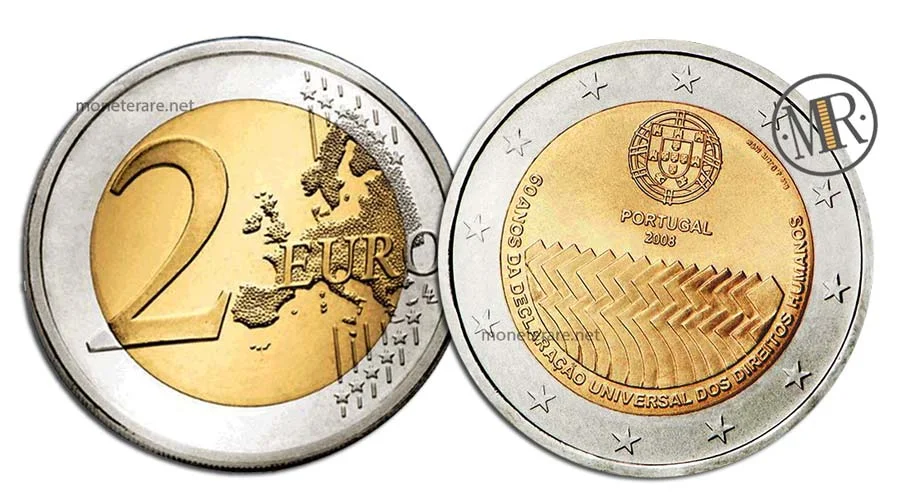 2 Euro Commemorative Portugal 2008 Human Rights