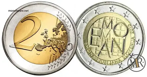 2 Euro Slovenia 2015 – 2000 Years since the Foundation of Emona — coin obverse