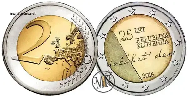 2 Euro Slovenia 2016 – 25 Years of Independence of the Republic of Slovenia — coin obverse