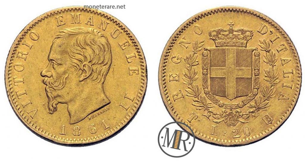 20 Lire Oro - Vittorio Emanuele II