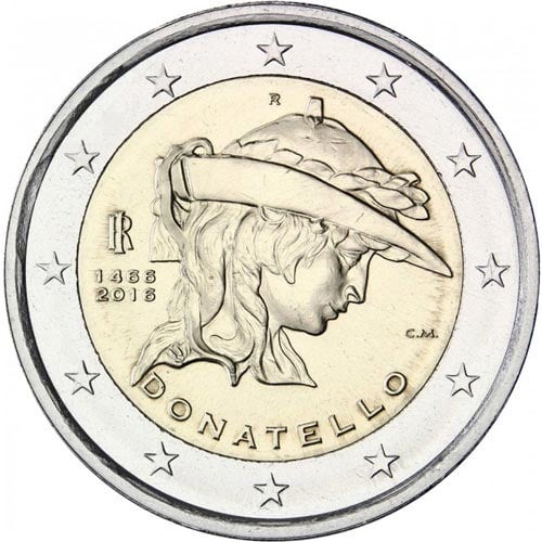 2 euro commemorative coins Italian 2016 Donatello