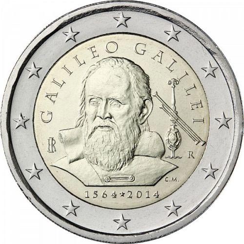 2 euro Italian commemorative coins with Galileo Galileo