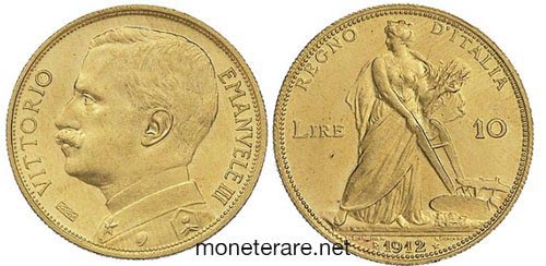 10 Lire Coins Aratrice 1912