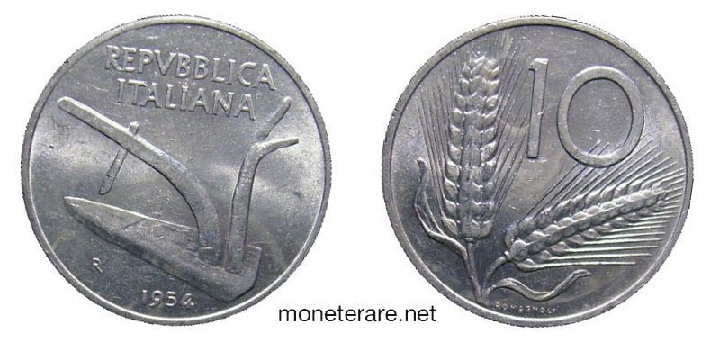 10 Lire Coins 1954