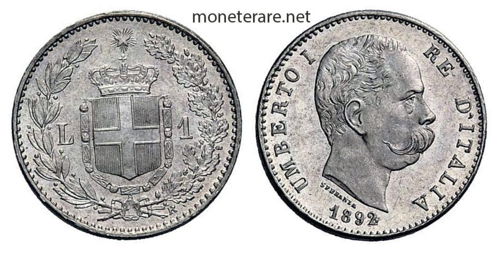 1 Lira coin Umberto I 