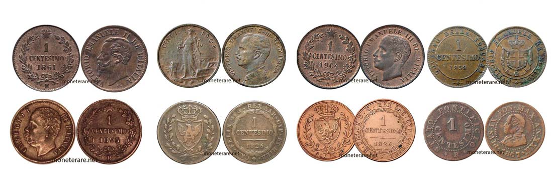 1 Italian Lira Cent coin Collection