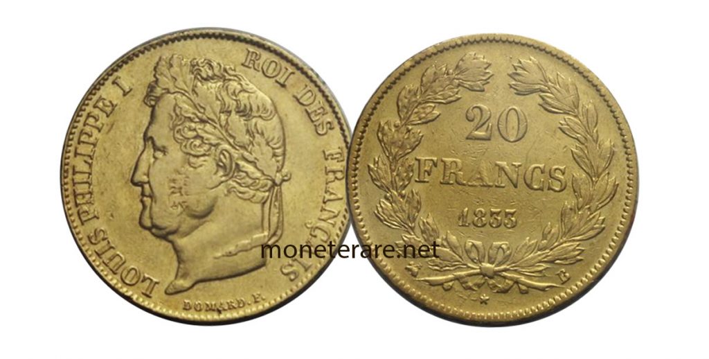 Napoleon coin with Louis Philippe I - 20 Francs - gold