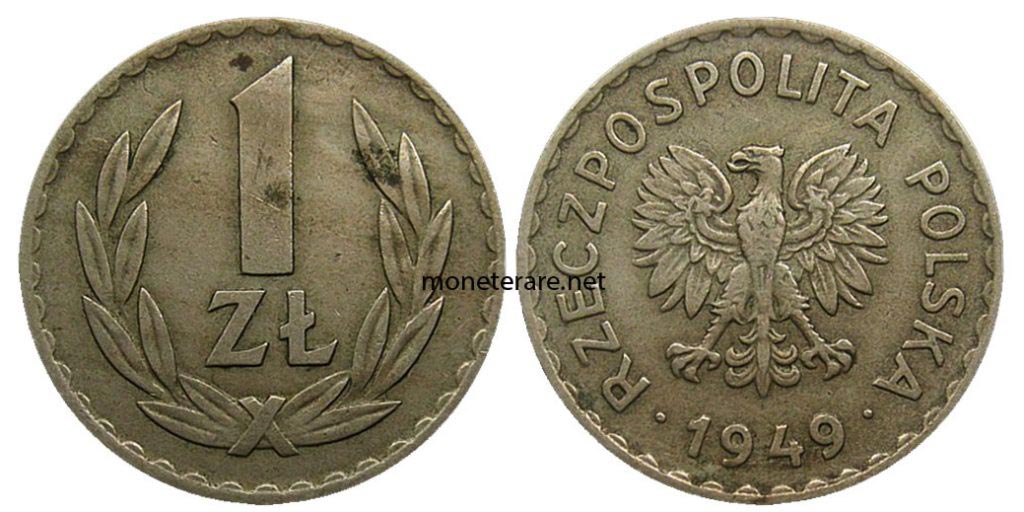 Polish Coins 1 Zotly 1949