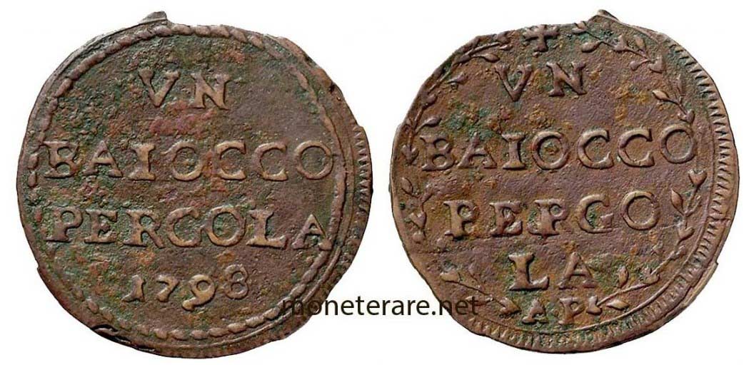 Baiocco Coin "Pergola" 1798