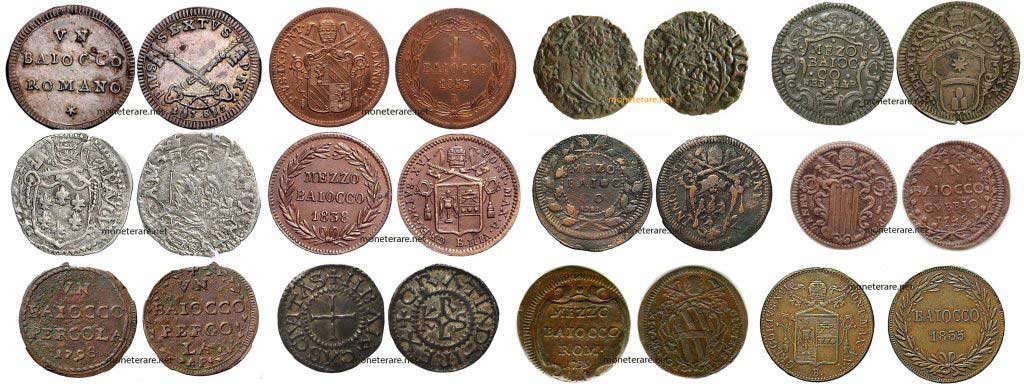 Collection of Italan Rare Baiocco Coins