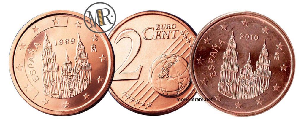 SPAIN SET 8 COIN 1 2 5 10 20 50 CENT 1 2 EURO 1999-2001 AUNC SEE SCAN 