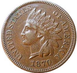 most valuable pennies 1870 indian Head Penny 1 dollar cent coin