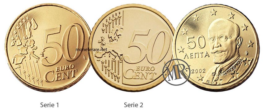50 Cent Greek Euro Coins 2002
