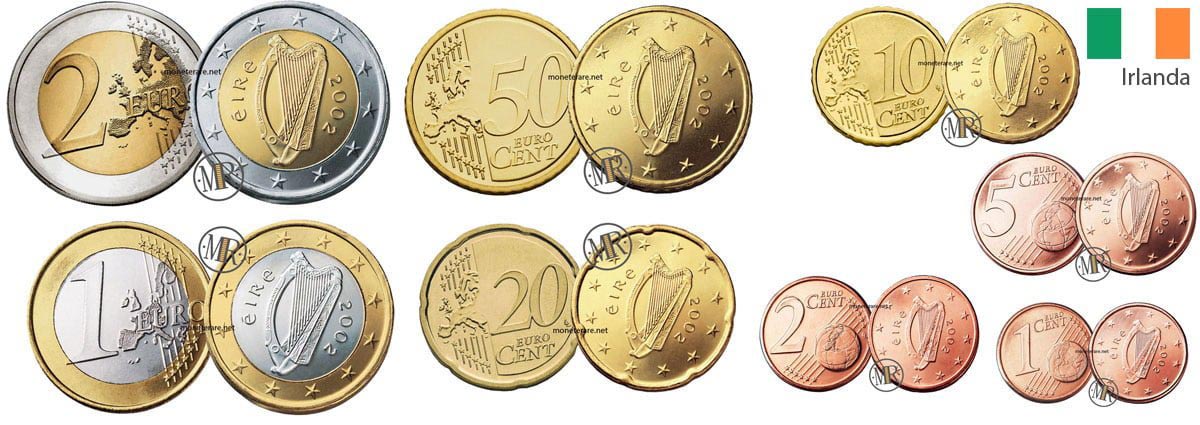 Irish Euro Coins Value Of Each Euro Coin From Ireland
