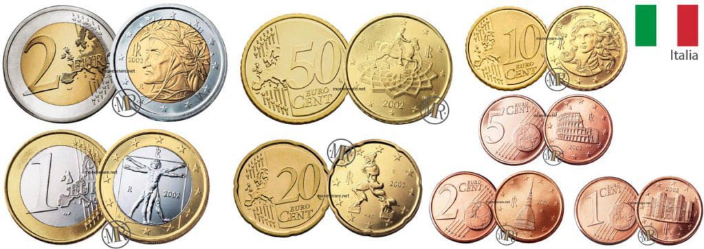 Italian euro coins collection