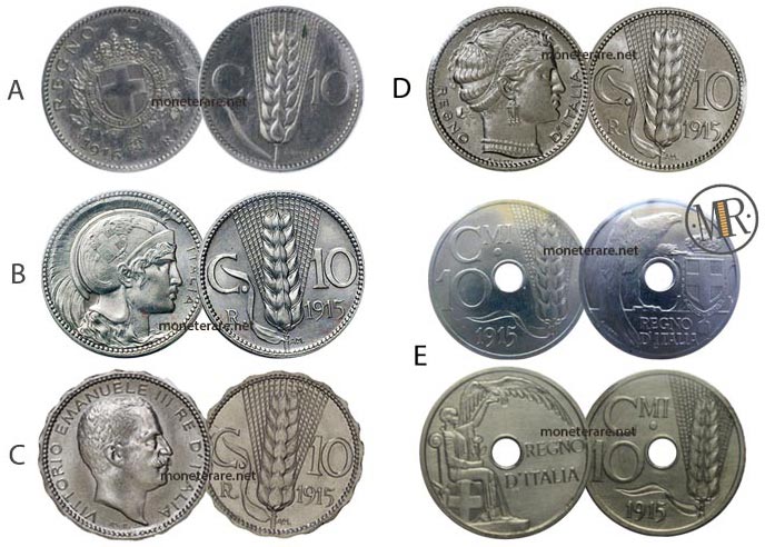 PROJECTS of 10 Lira Cent Coins 1915 