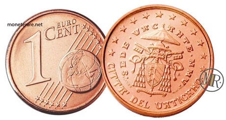 1 Cent Vatican Euro Coins Cardinal Camerlengo