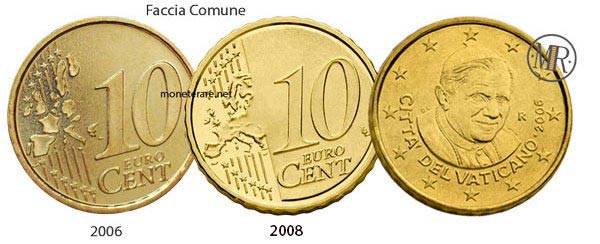 10 Cents Vatican Euro Coins Pope Benedict XVI 2006