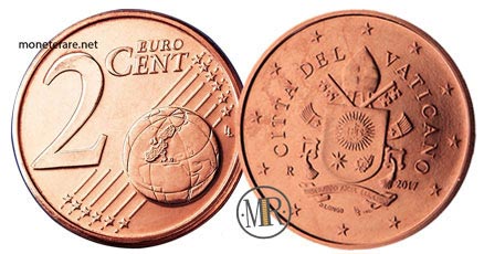 2 Cent Vatican Euro Coins Fifth series 2017