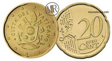 20 Cents Vatican Euro Coins Fifth series 2017