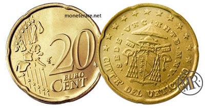 20 Cents Vatican Euro Coins Cardinal Camerlengo 2005