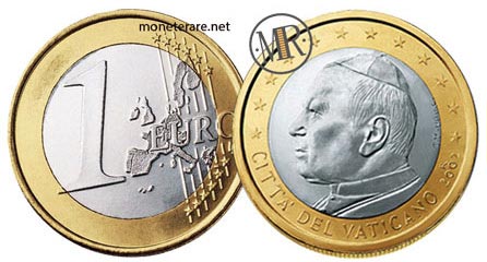 1 Euro Vatican Pope John Paul II 2002