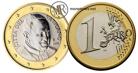 1 Euro Vatican Pope Francis 2016