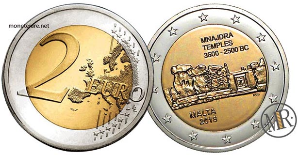2 Euro Malta 2018 Coin – Temples of Mnajdra - value
