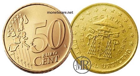 50 Cents Vatican Euro Coin 2005