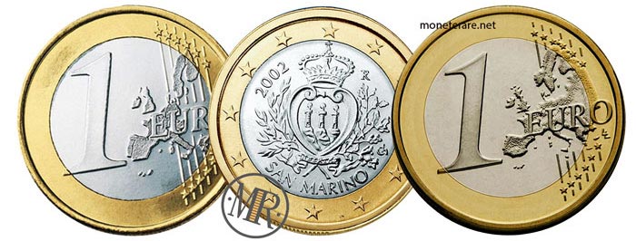 1 Euro Coin Republic of San Marino - First and Second Series