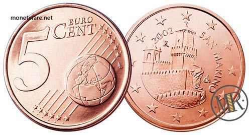 5 Cents Euro of San Marino - First Series