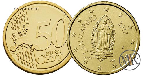 50 Cents Euro Sammarinese Coin - Third Series
