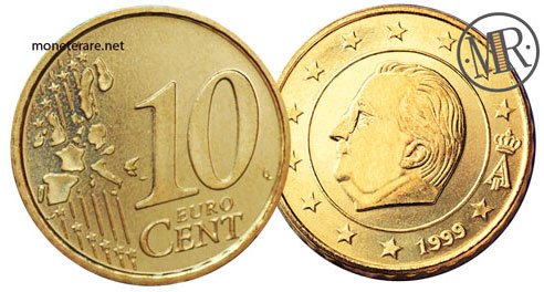 10 Cents Belgium Euro Coins (1° Serie) 1999 2006