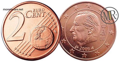 2 Cent Belgium Euro Coin (3° Serie) 2009 2013