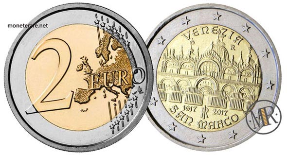 value of 2 Euro Italy 2017 "Venezia" - 400th anniversary of the completion of St Mark's Basilica in Venice
