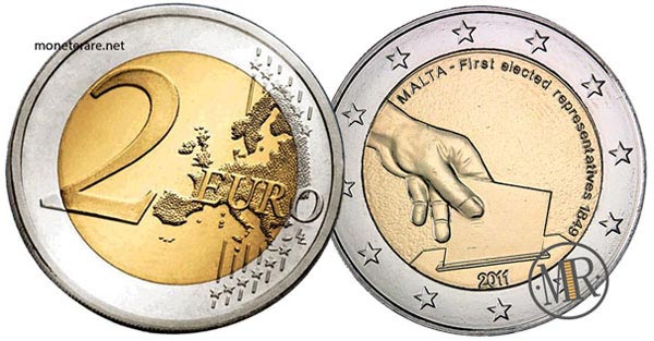 2 Euro Malta 2011 Coin - First election of representatives in 1849